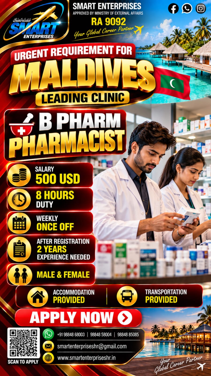 PHARMACIST (FEMALE & MALE) REQUIRES