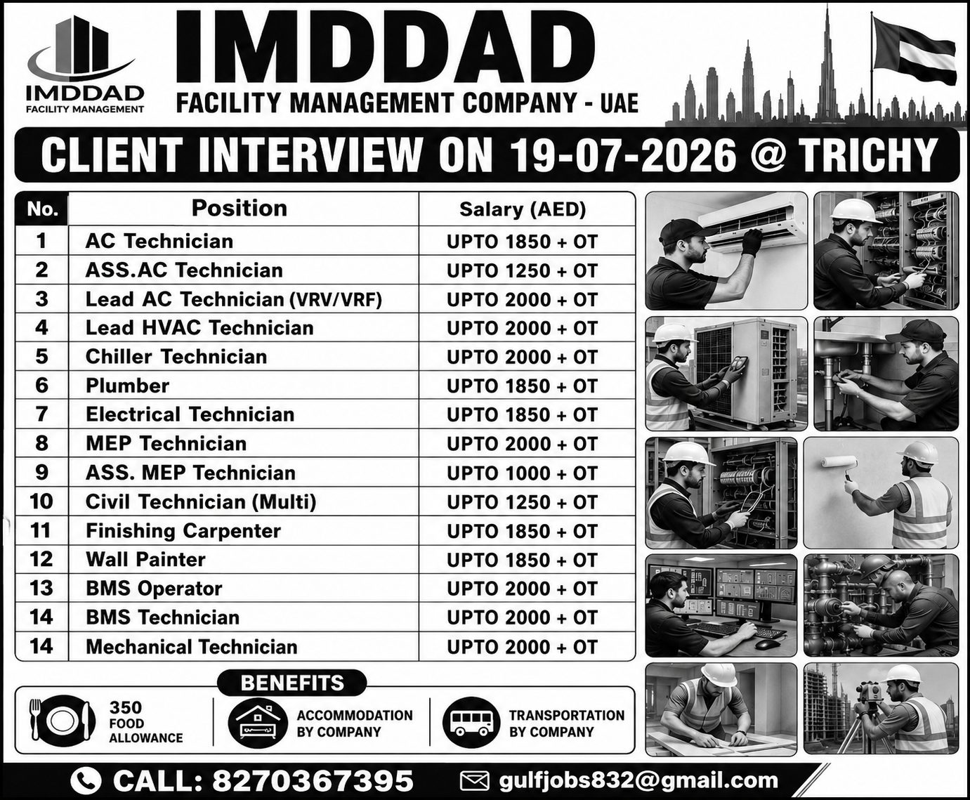 Ac technician — VG TRAVELS, Dubai