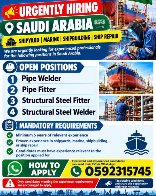 welder , pipe fiter , steel fitter