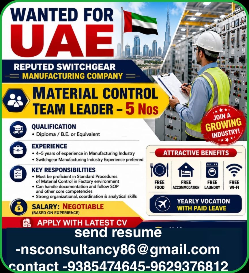 Material Control Team Leader – UAE