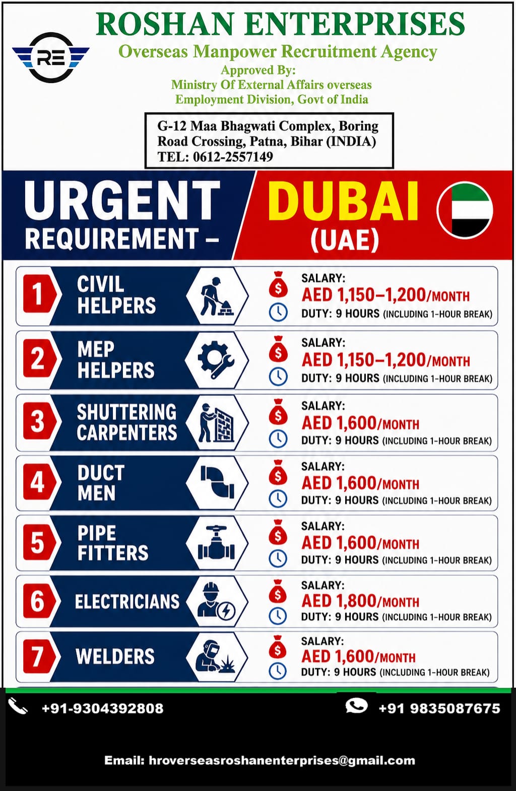 Urgent Requirement - Dubai