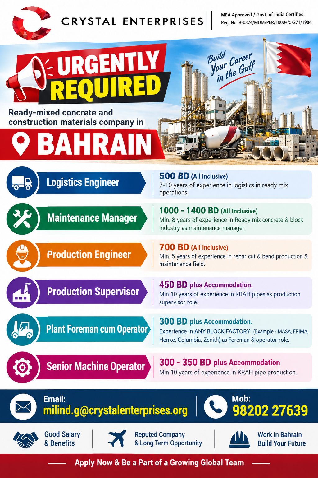 Multiple Positions - Ready-mixed Concrete and Construction Materials Company