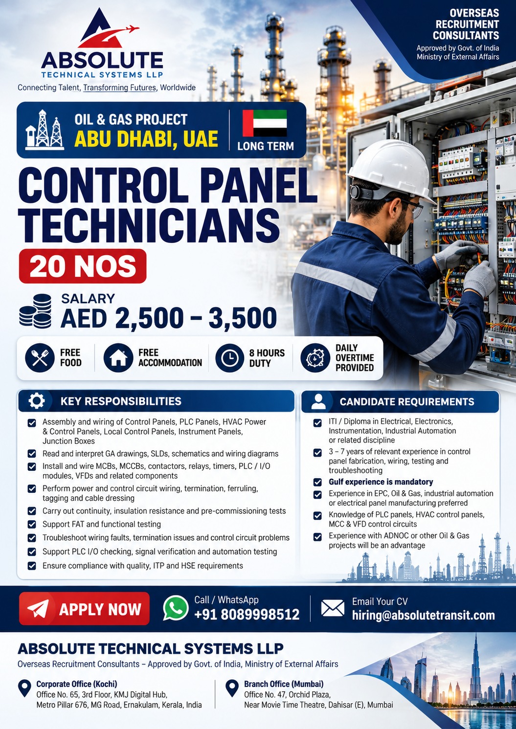 Control Panel Technicians — Absolute Technical Systems LLP, UAE, UAE