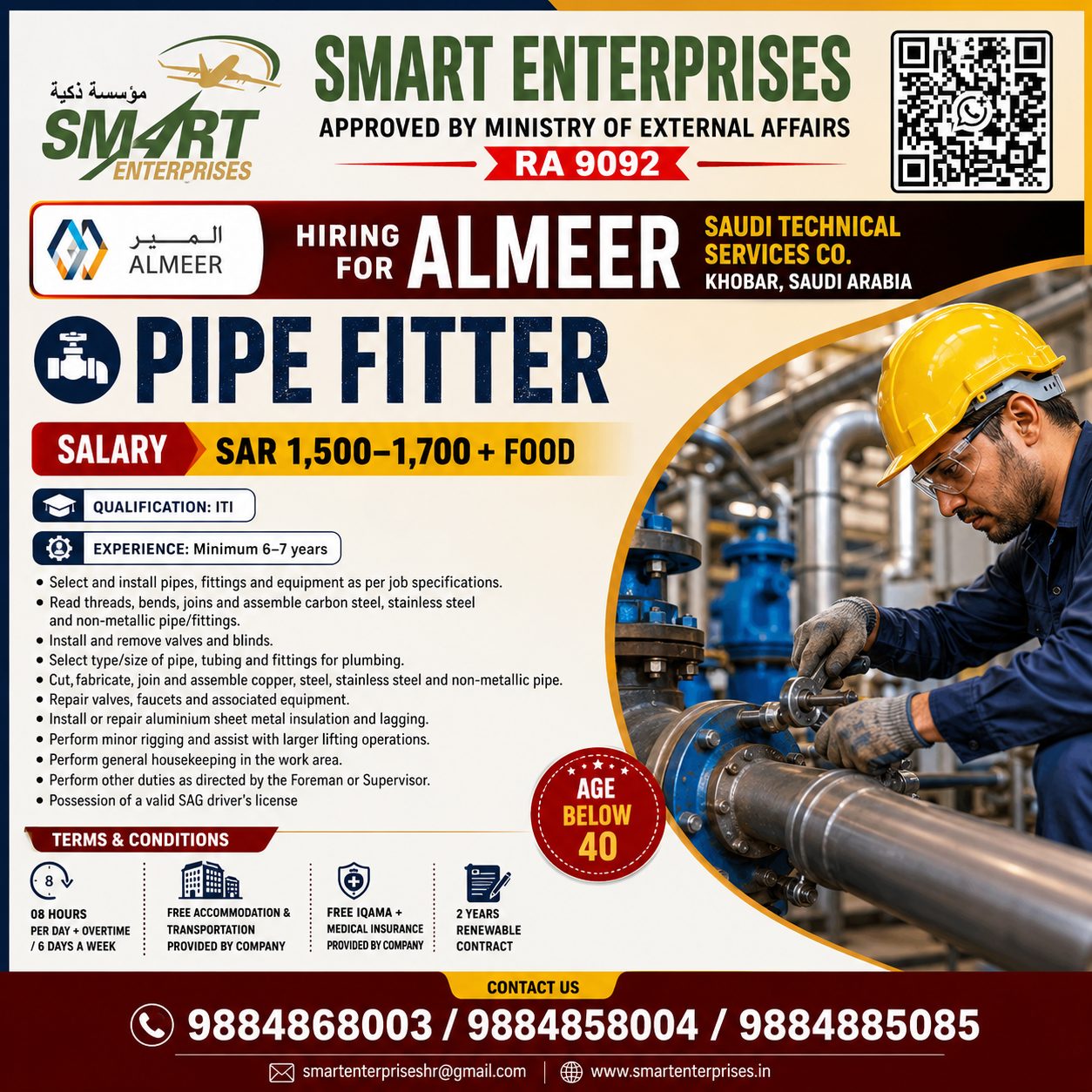PIPE FITTER SAUDI ARABIA