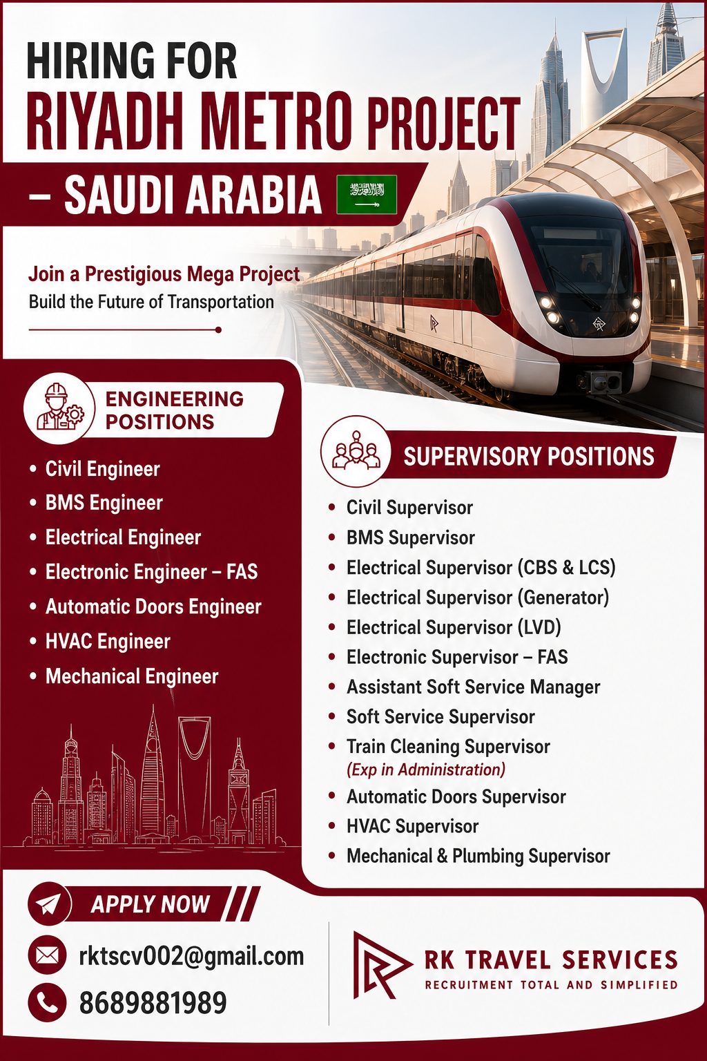 Riyadh Metro Project — RK Travel Services, Saudi Arabia