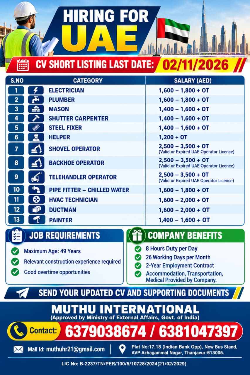 Hiring for UAE interview