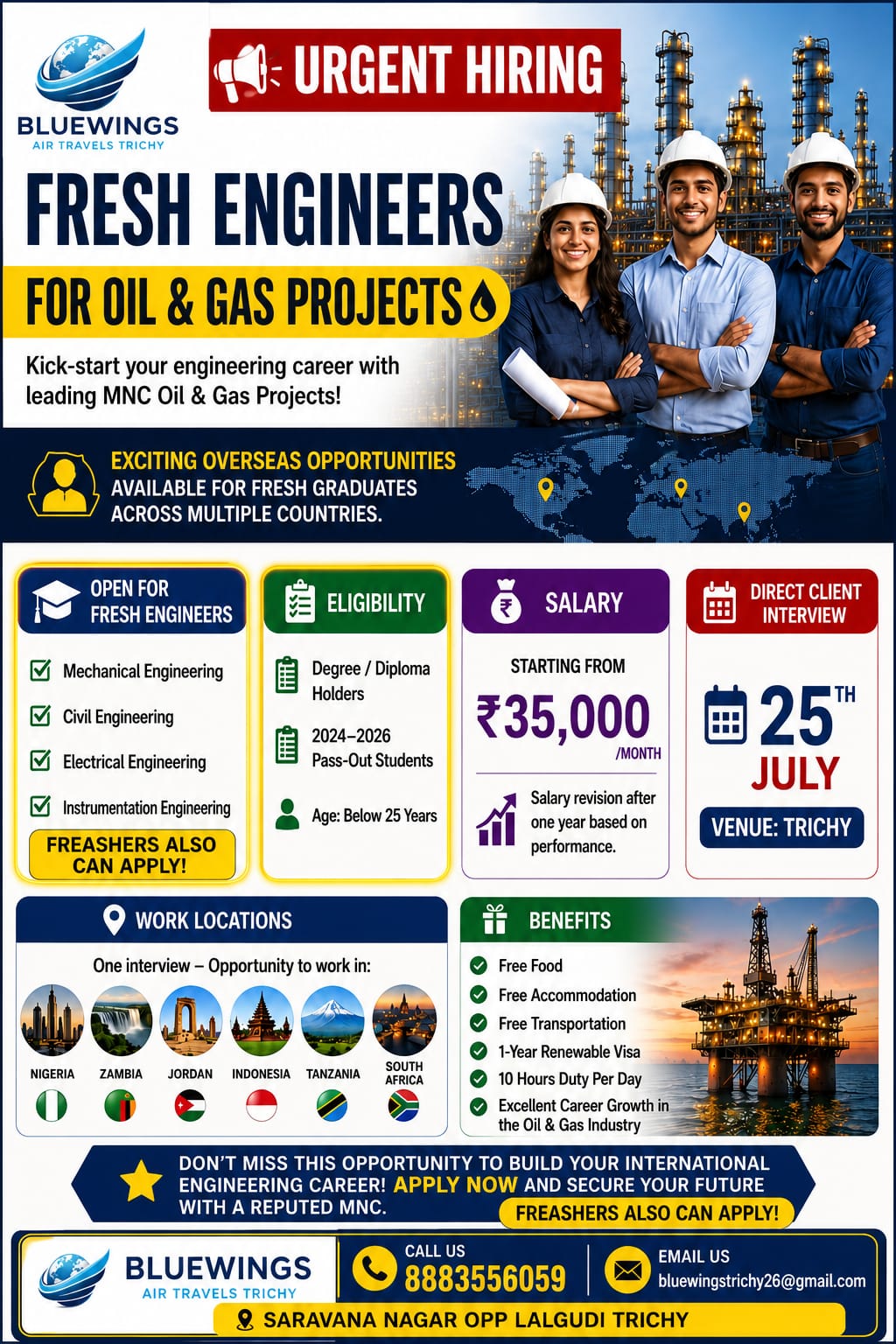 🔥Urgent Requirement for Engineering Freshers 🔥