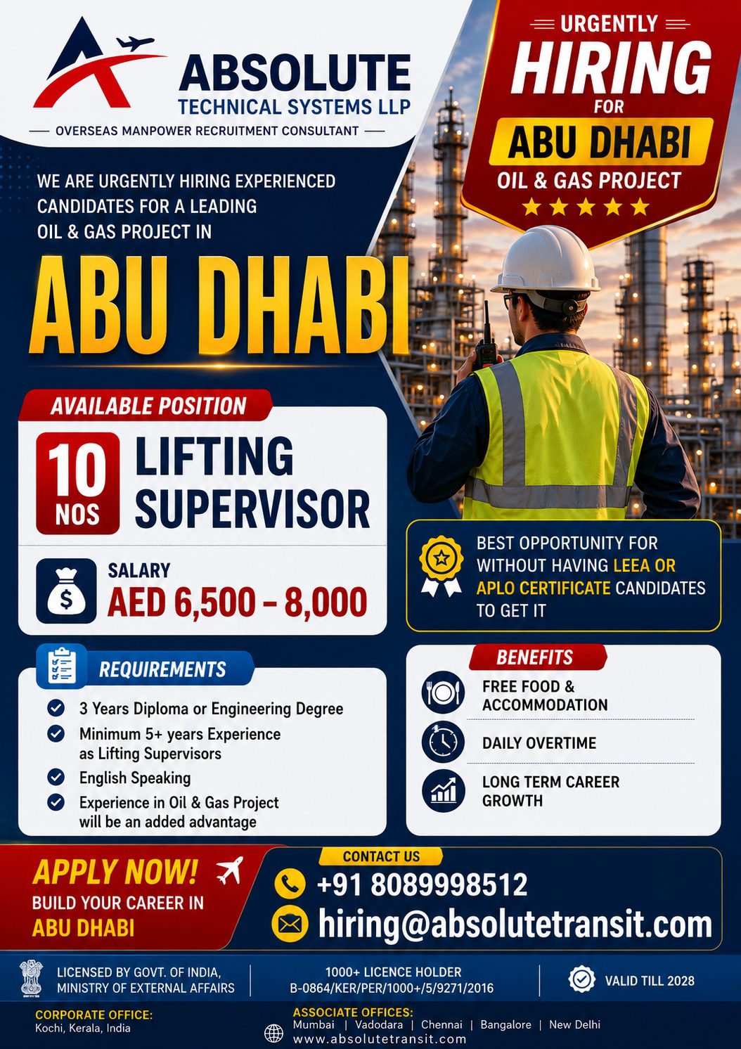 Lifting Supervisor for Abu Dhabi