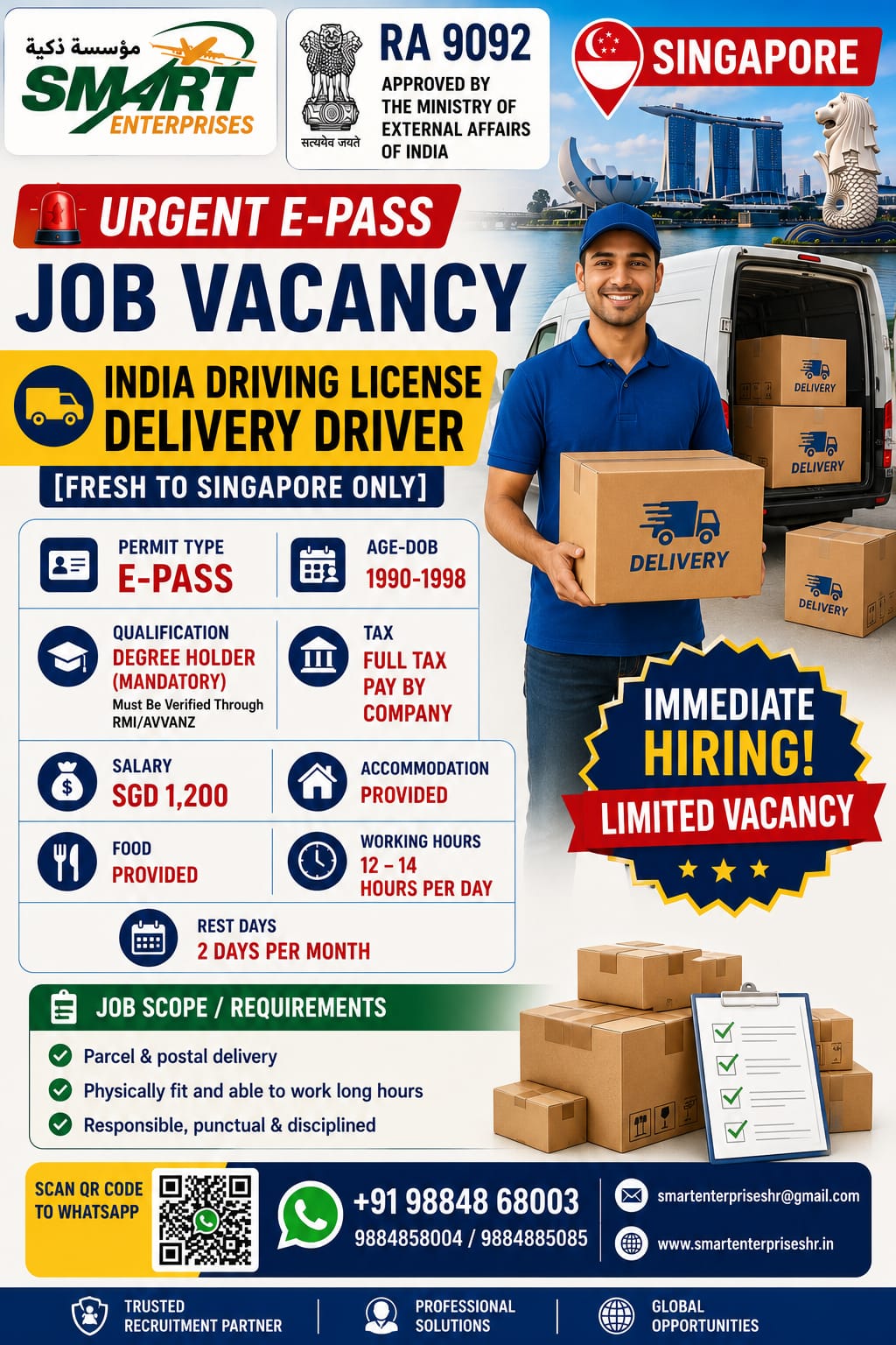 INDIAN DRIVING LICENSE DELIVERY DRIVER