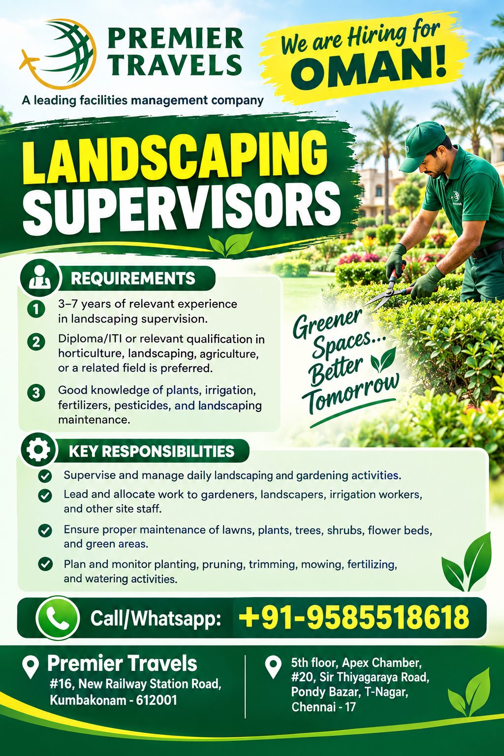 Hiring for Landscaping Supervisors