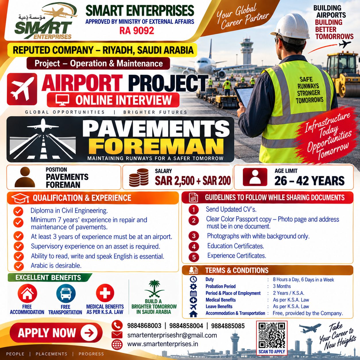 PAVEMENTS FOREMAN SAUDI ARABIA