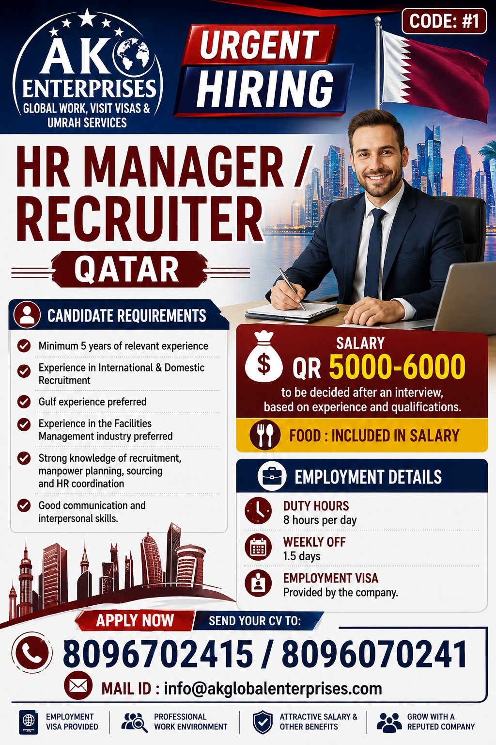 URGENT HIRING – HR MANAGER / RECRUITER- QATAR Only Muslim Candidate