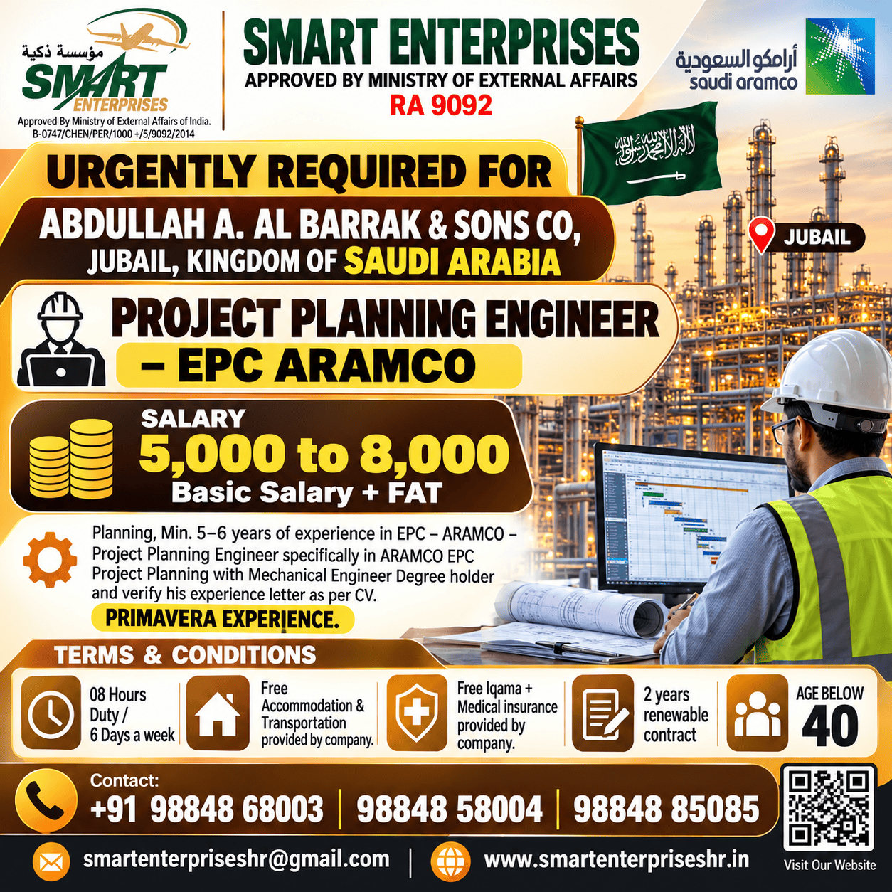 PROJECT PLANNING ENGINEER – EPC ARAMCO
