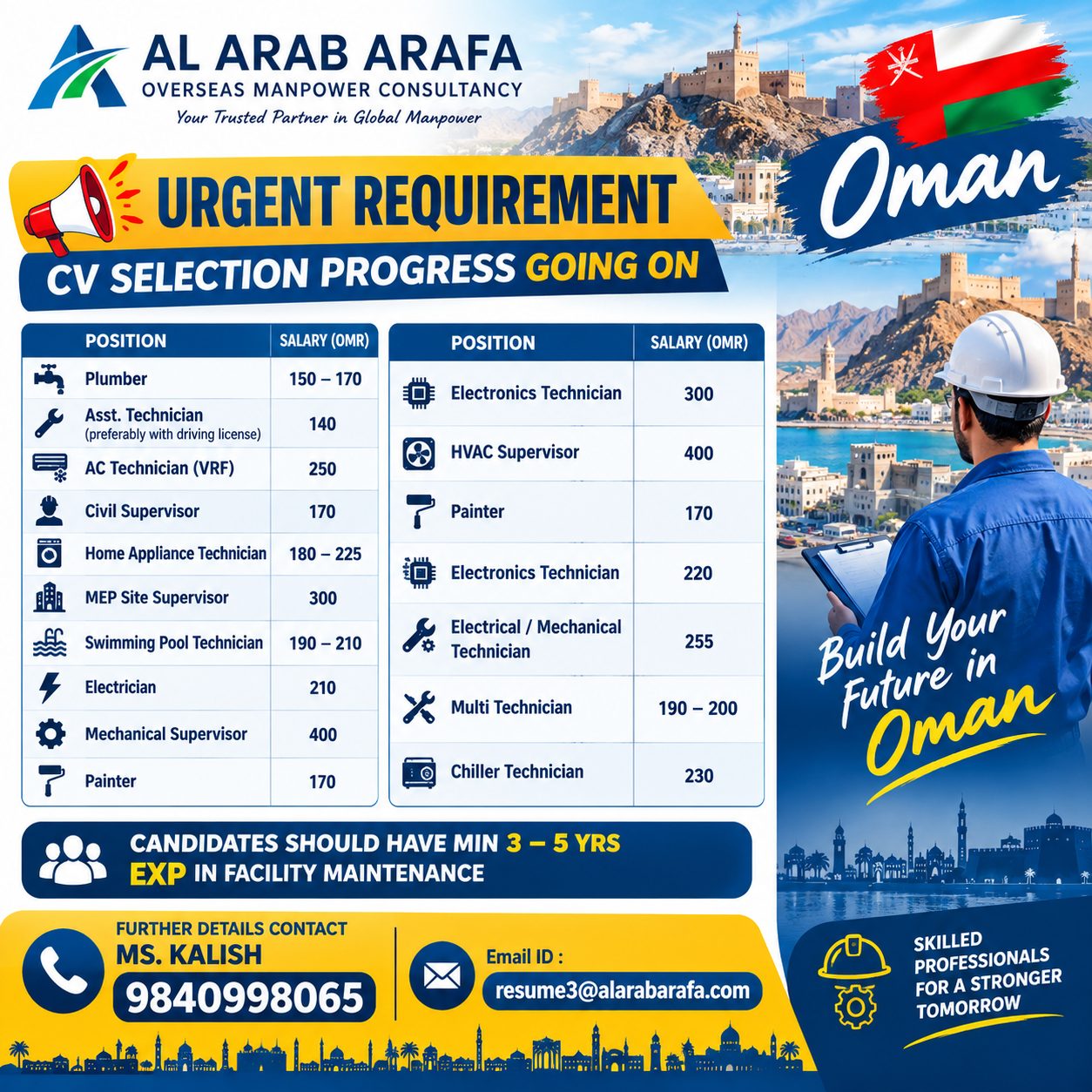 FACILITY MAINTENANCE — Al Arab Arafa Consultancy Pvt LTD, OMAN, OMAN