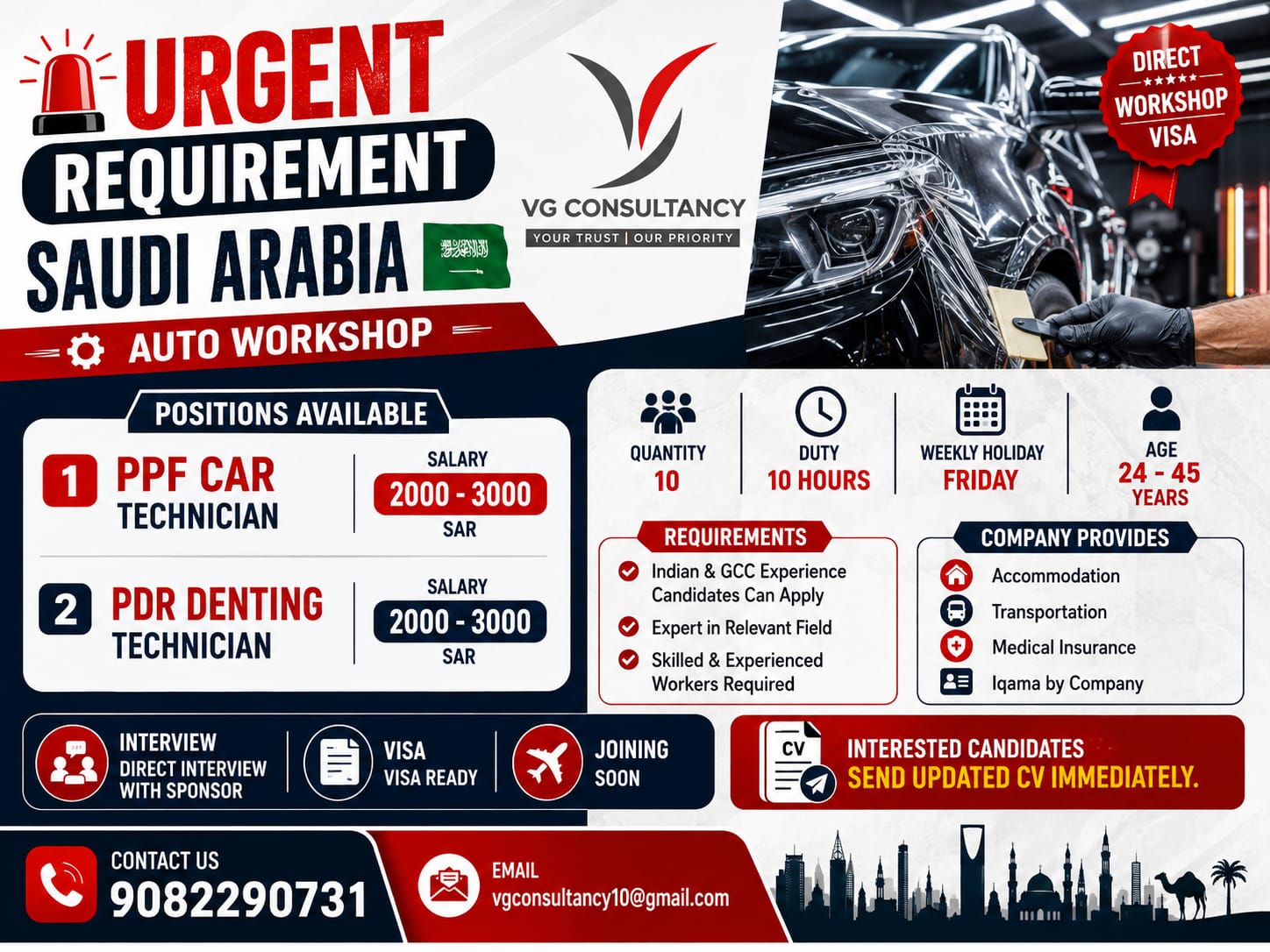 Auto Workshop Technicians - Urgent Requirement