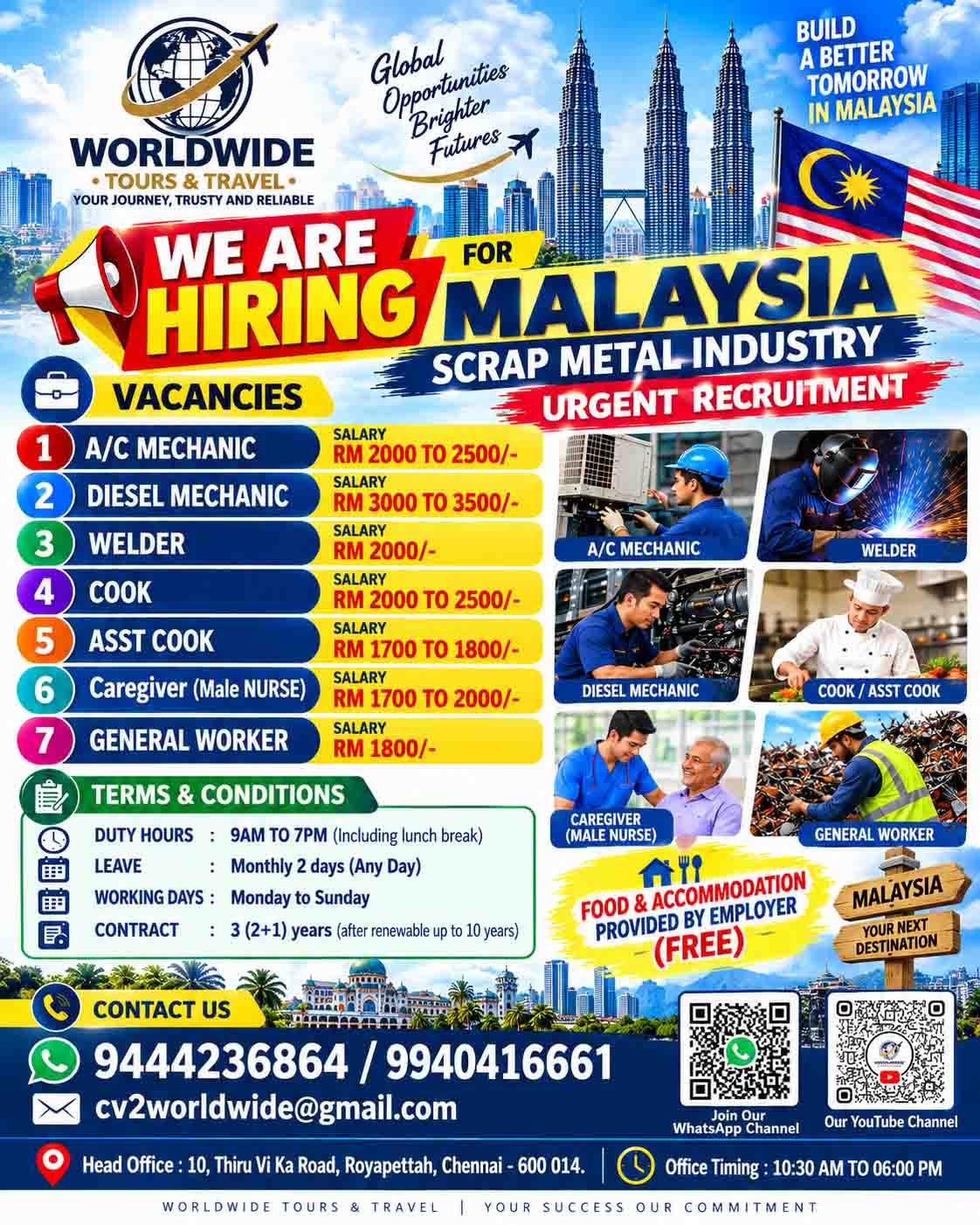 Urgent Recruitment for Malaysia Scrap Metal Industry