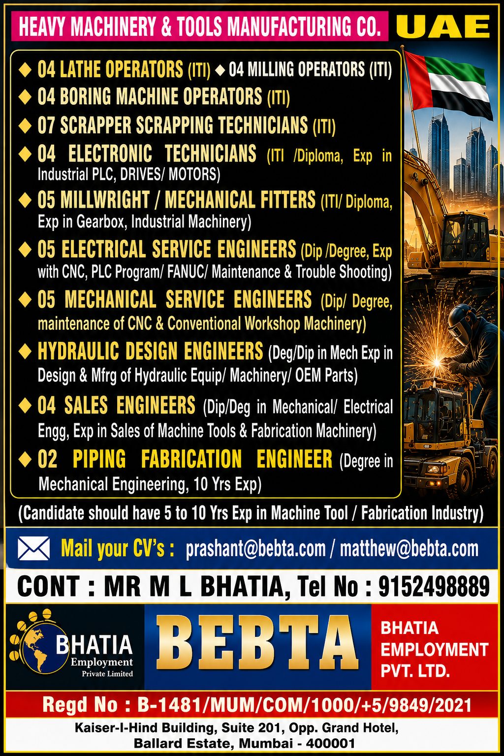 required for uae — Bhatia Employment Pvt Ltd, uae, uae