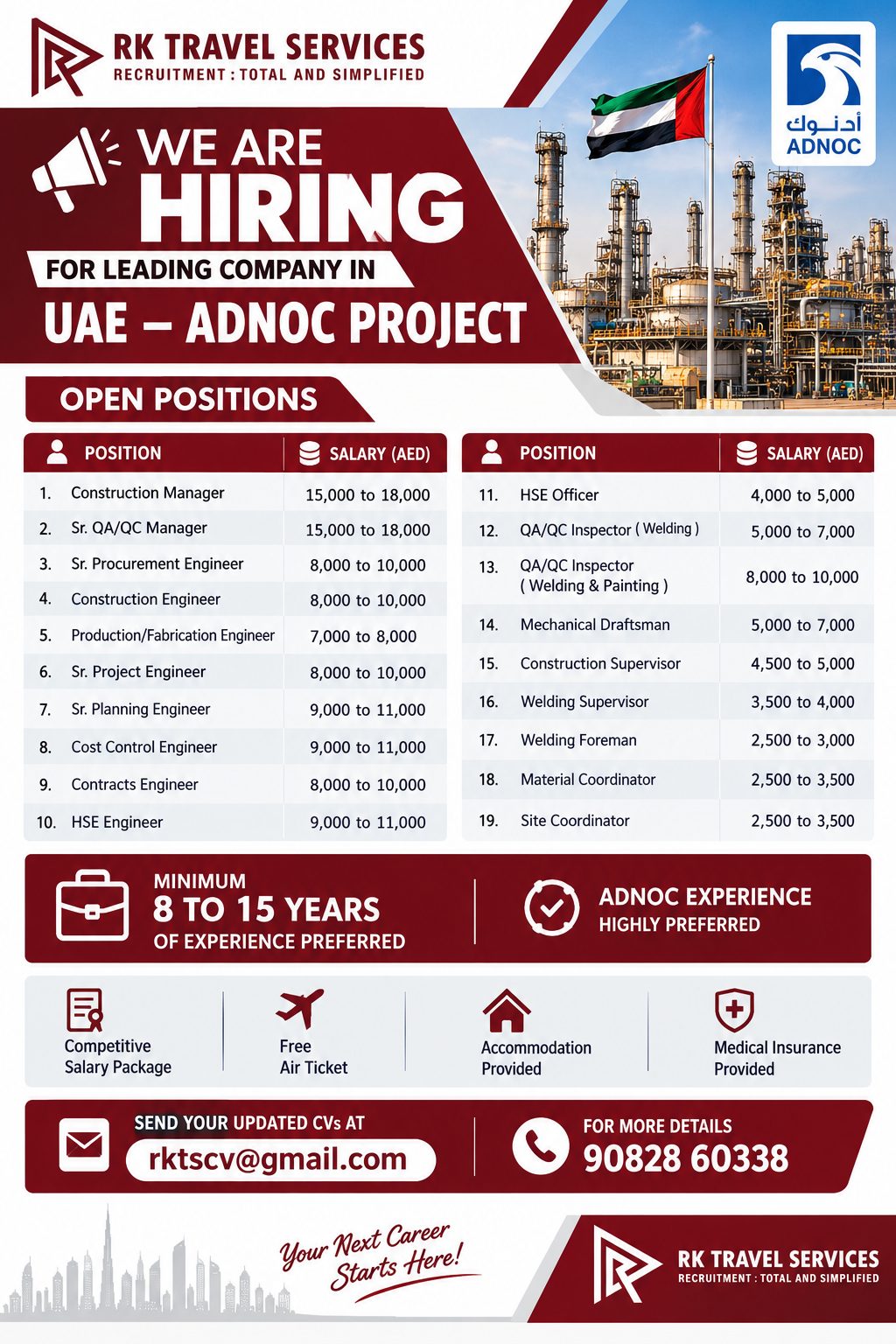 **WE ARE HIRING | UAE – ADNOC PROJECT 🇦🇪**