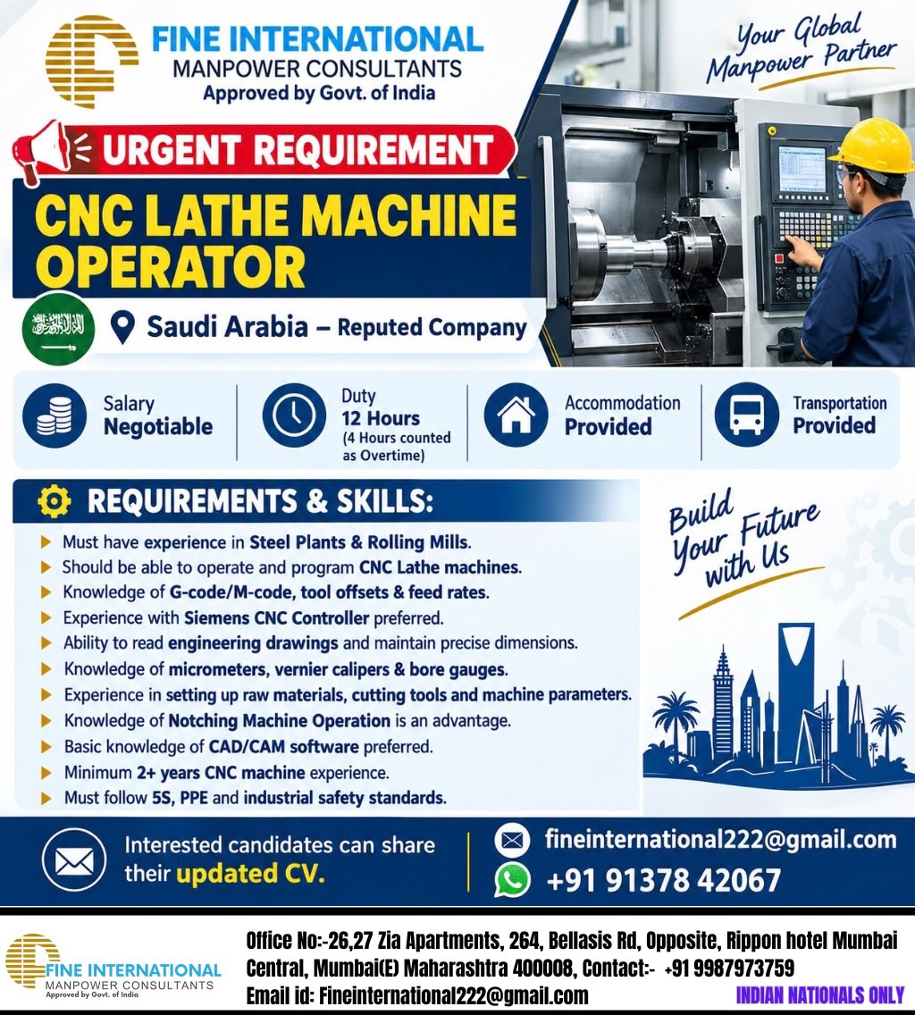 CNC Lathe Machine Operator