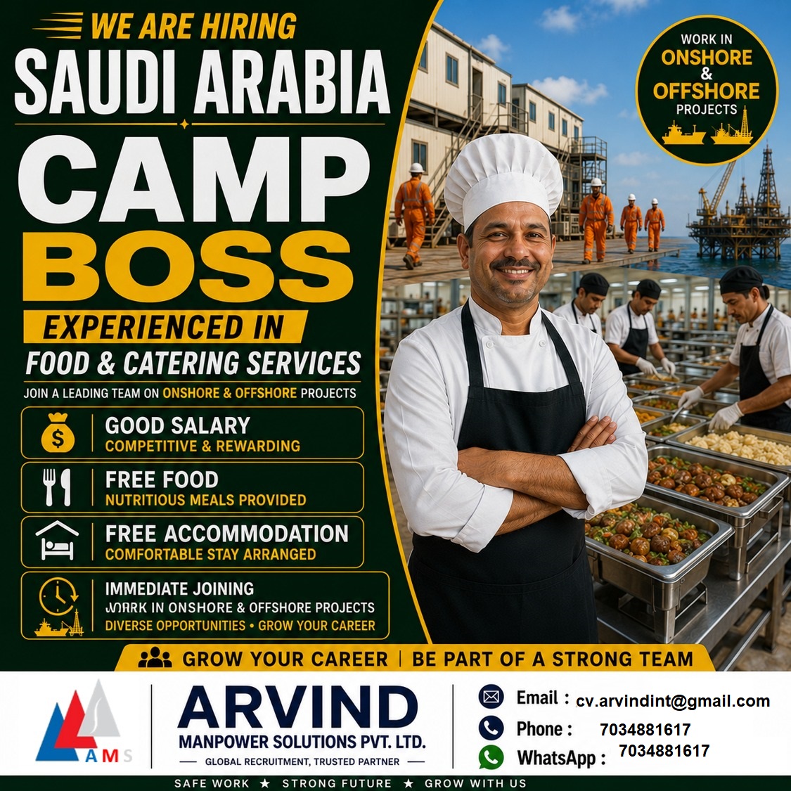 Camp Boss — ARVIND MANPOWER SOLUTIONS PVT LTD, Saudi Arabia, Saudi Arabia