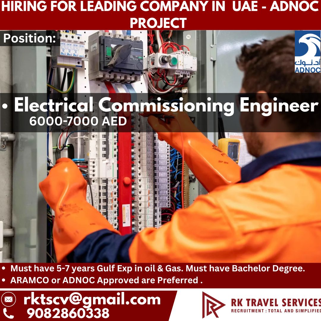 Hiring FOR LEADING Company in  UAE - ADNOC PROJECT — RK Travel Services, UAE, UAE
