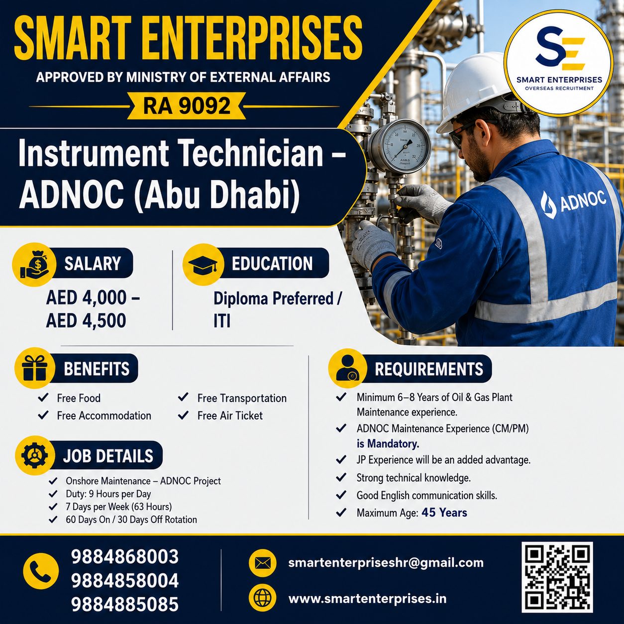 Instrument Technician –(Abu Dhabi)