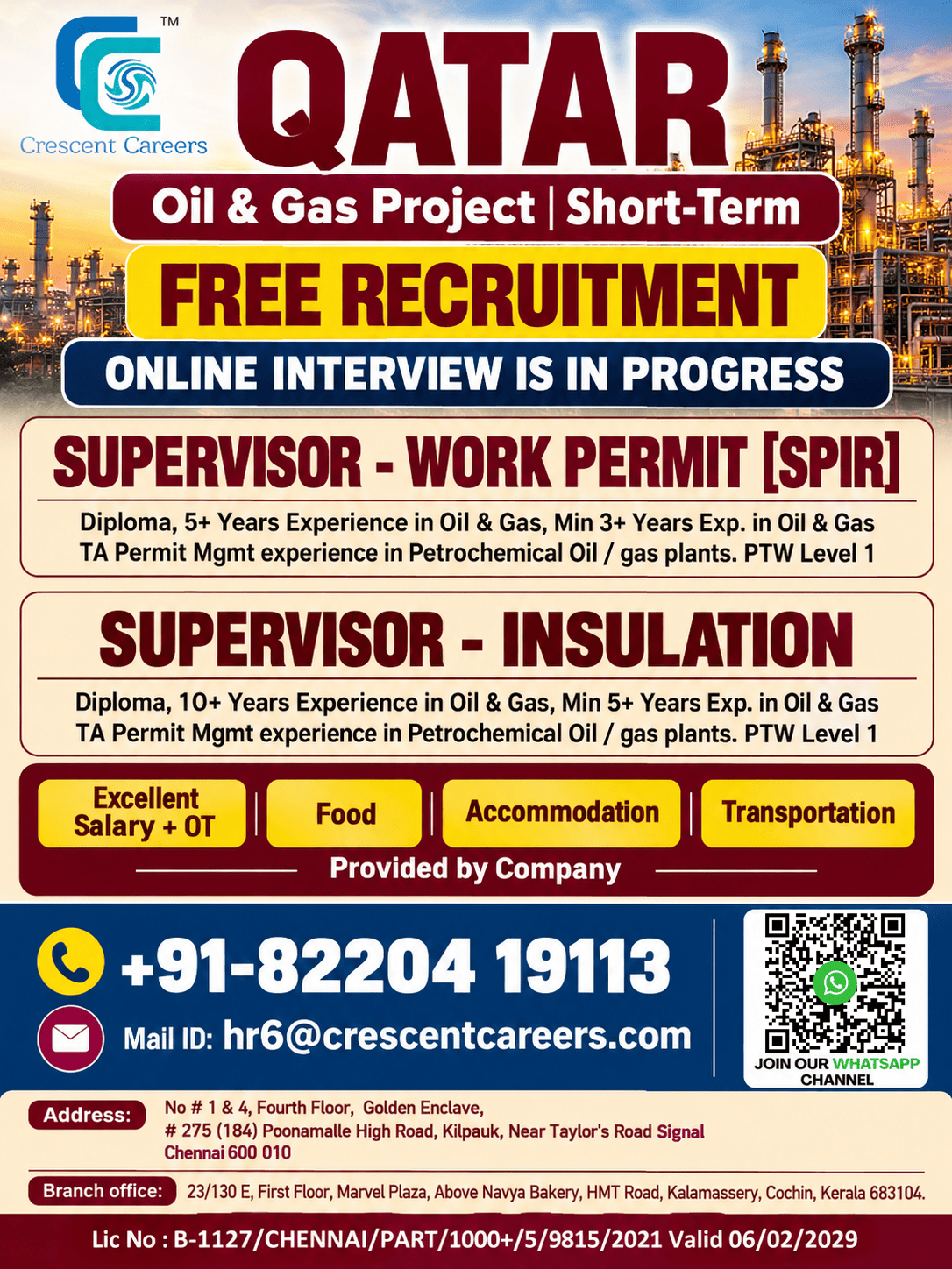 SUPERVISOR - WORK PERMIT [SPIR] / SUPERVISOR - INSULATION