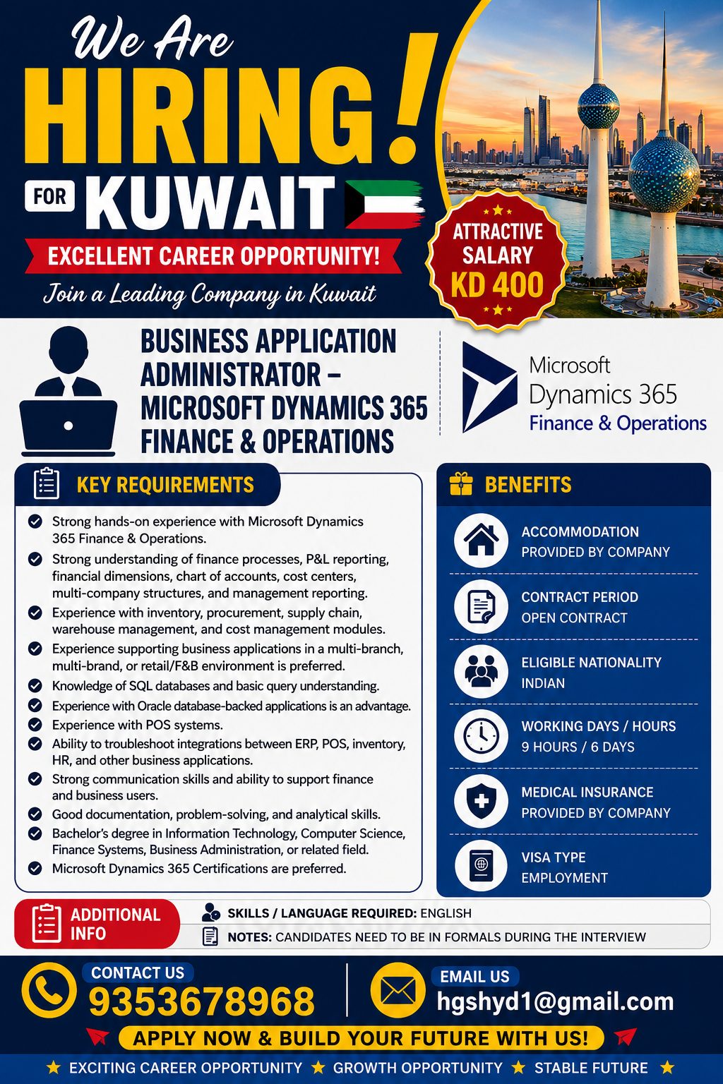 BUSINESS APPLICATION  ADMISTRATOR - MICROSOFT  DYNAMICS 365 FINANCE & OPERATIONS