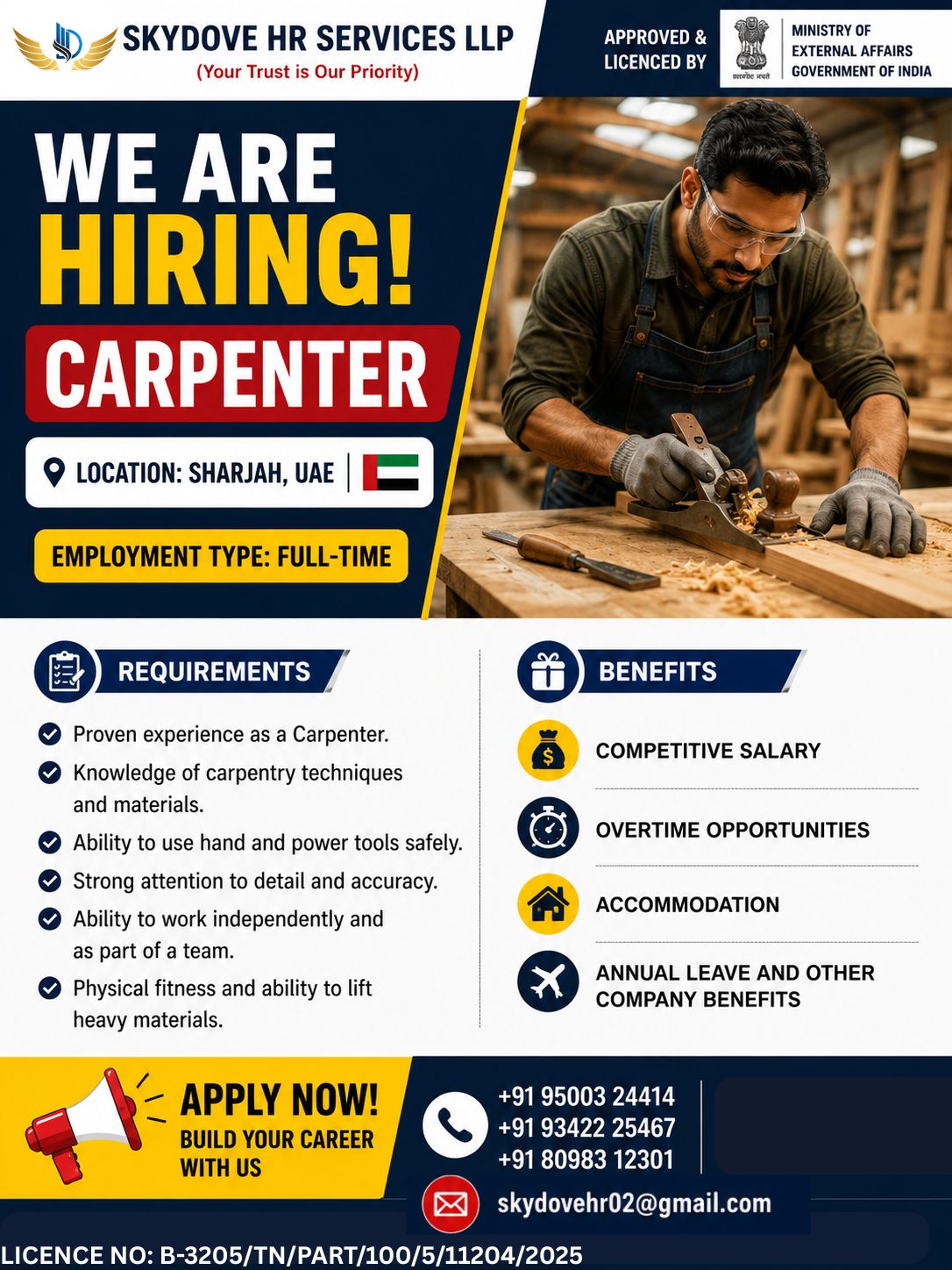Carpenter — SKY DOVE HR SERVICES LLP, UAE, UAE