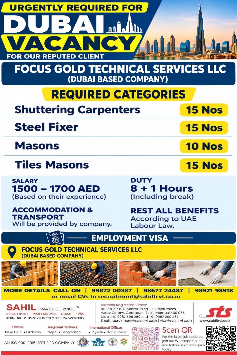 Dubai Vacancy - Multiple Technical Positions