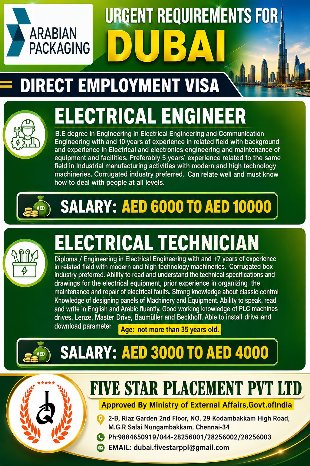 DIRECT EMPLOYMENT VISA - DUBAI