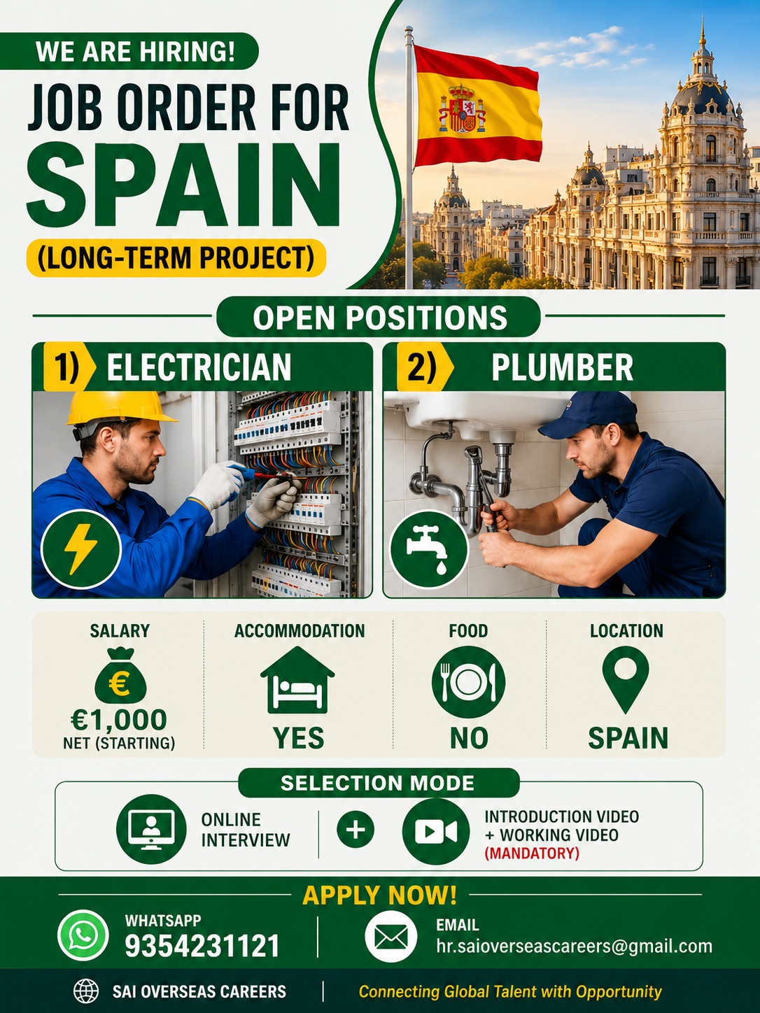 WE ARE HIRING FOR SPAIN – LONG-TERM PROJECT