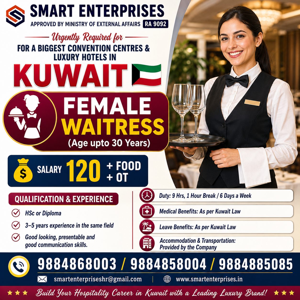 HIRING FOR Female Waitress