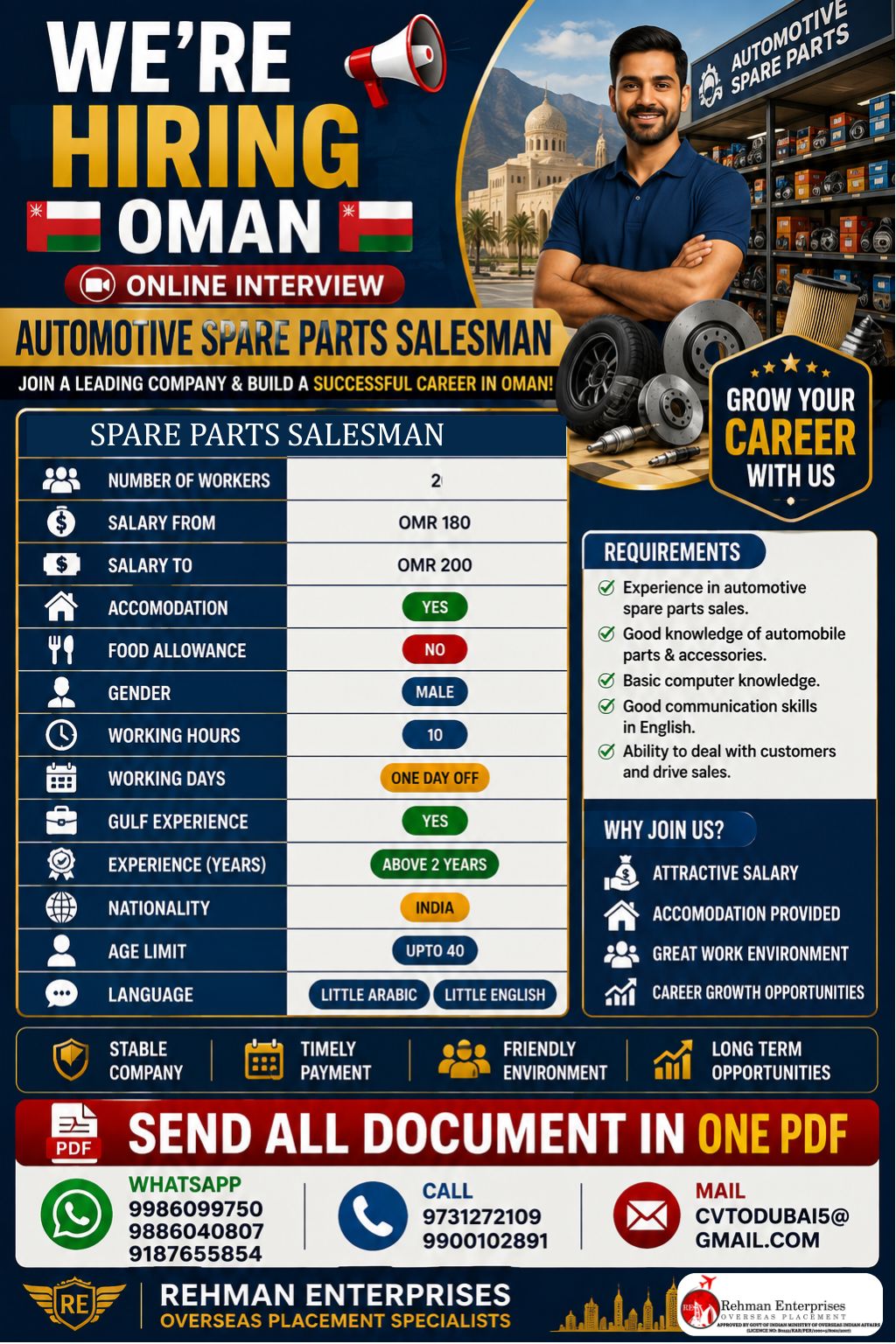 Automotive Spare Parts Salesman