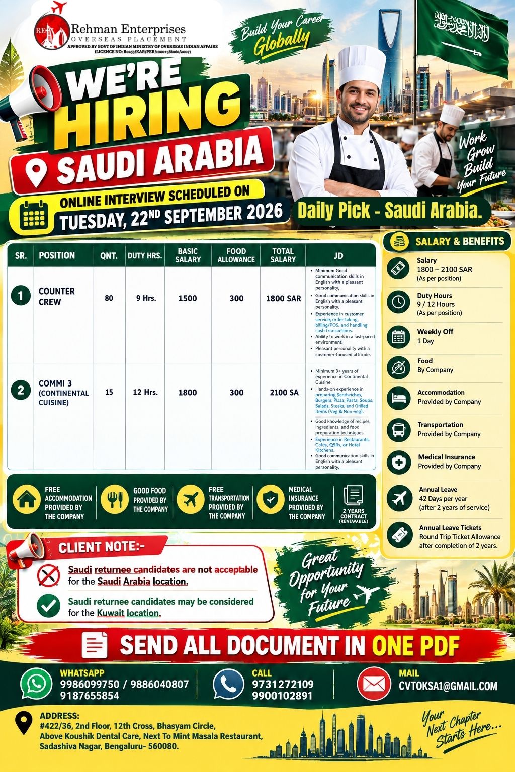 Hiring for Saudi Arabia