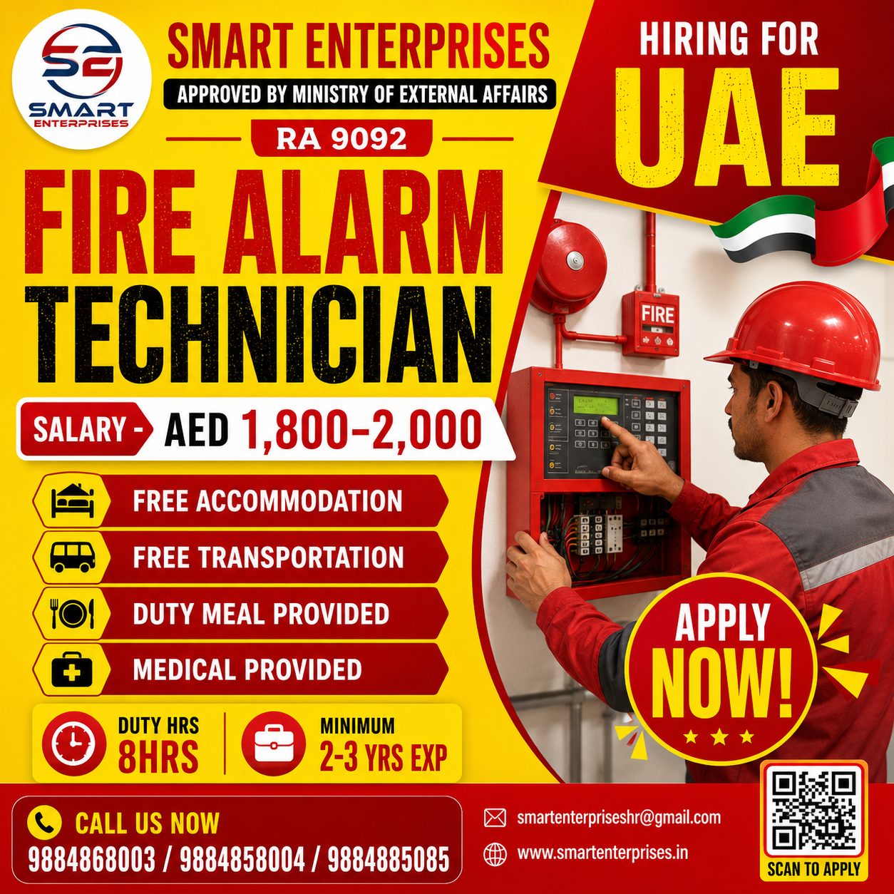 HIRING FOR FIRE ALARM TECHNICIAN
