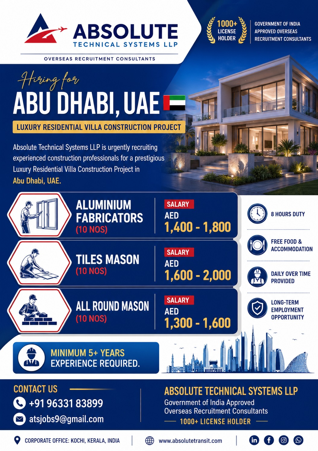 LUXUARY VILLA CONSTRUCTION PROJECT IN ABU DHABI — Absolute Technical Systems LLP, ABU DHABI
