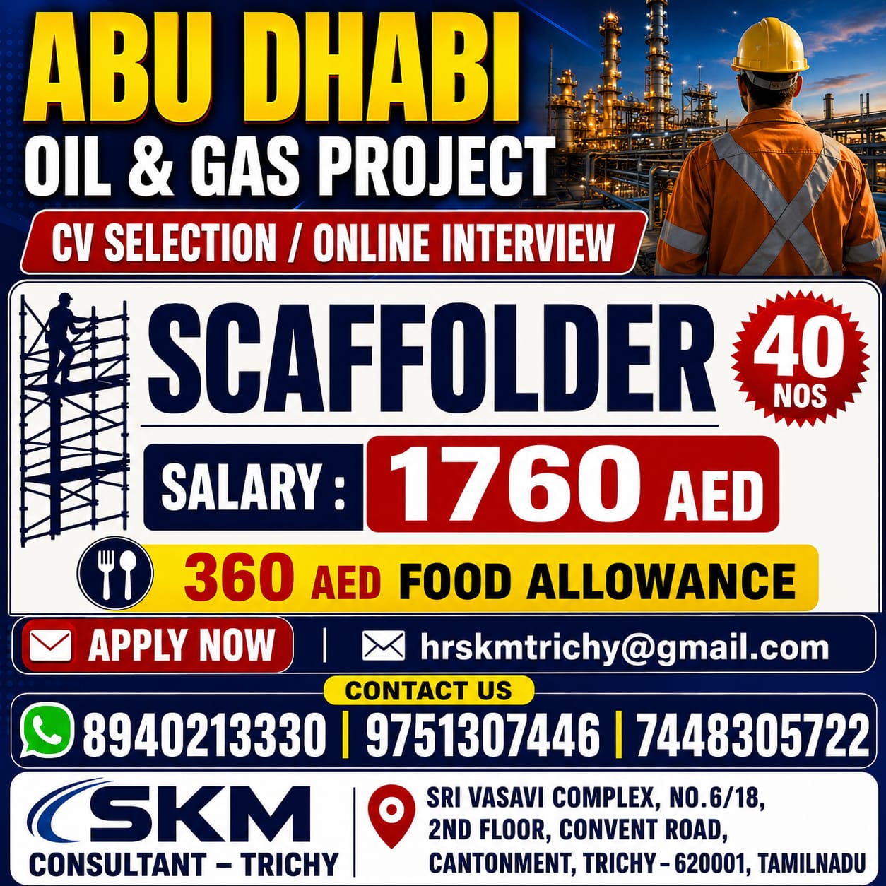 URGENT REQUIREMENT - UAE — SKM CONSULTANT, UAE, UAE