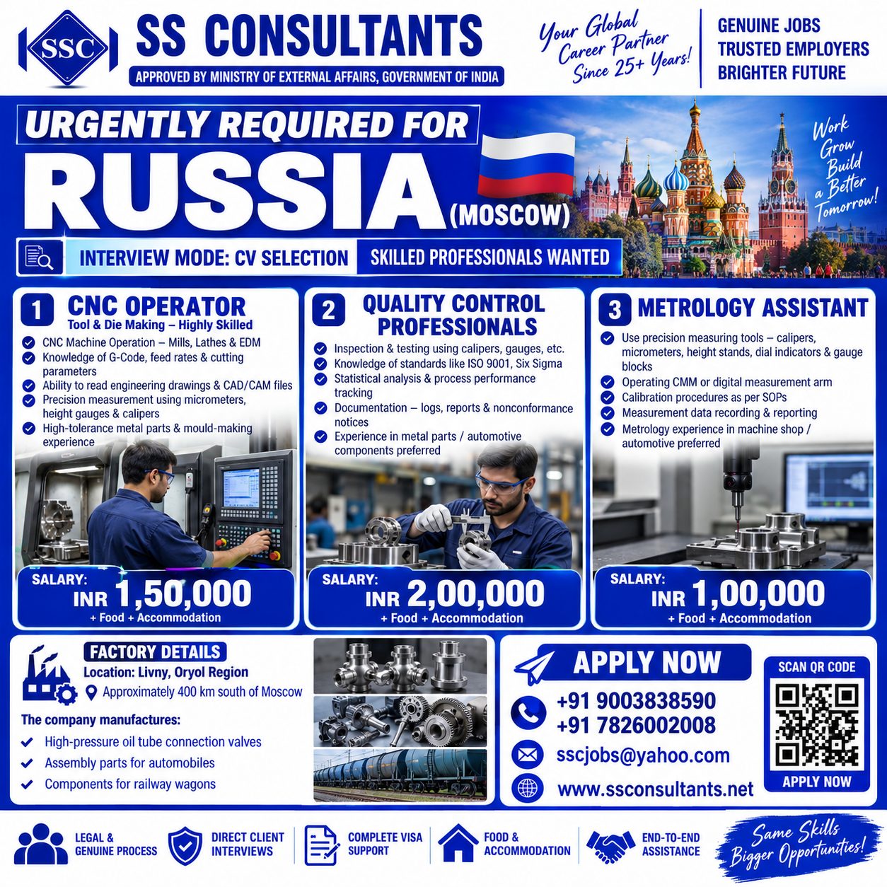 Skilled Professionals for Russia (Moscow)