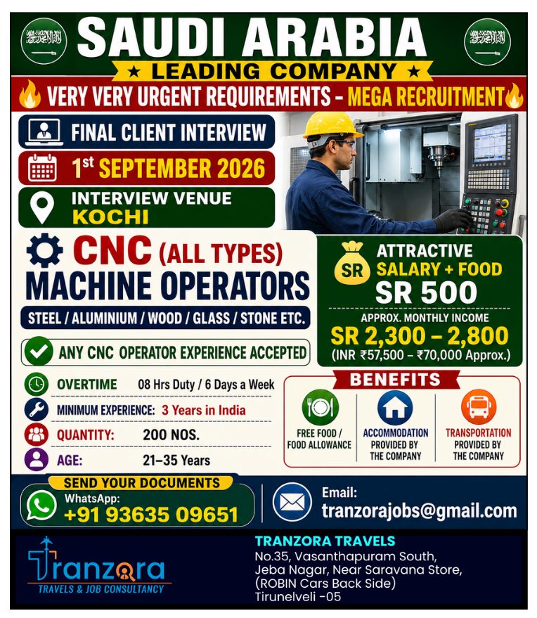 CNC OPERATOR - SAUDI