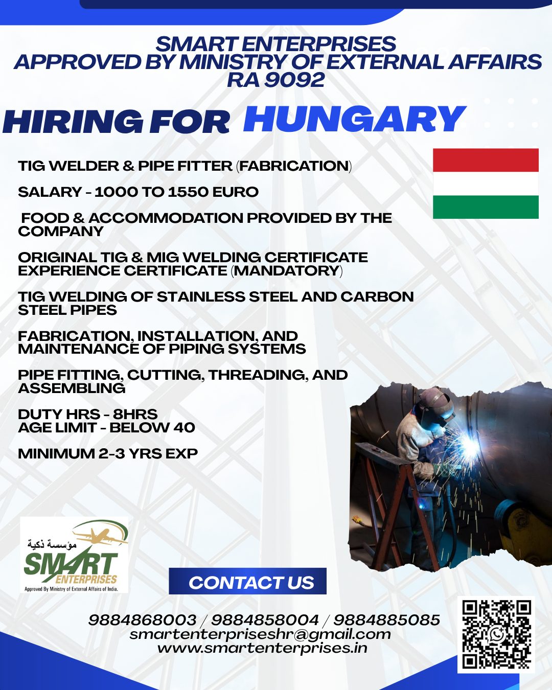 TIG WELDER & PIPE FITTER (FABRICATION)