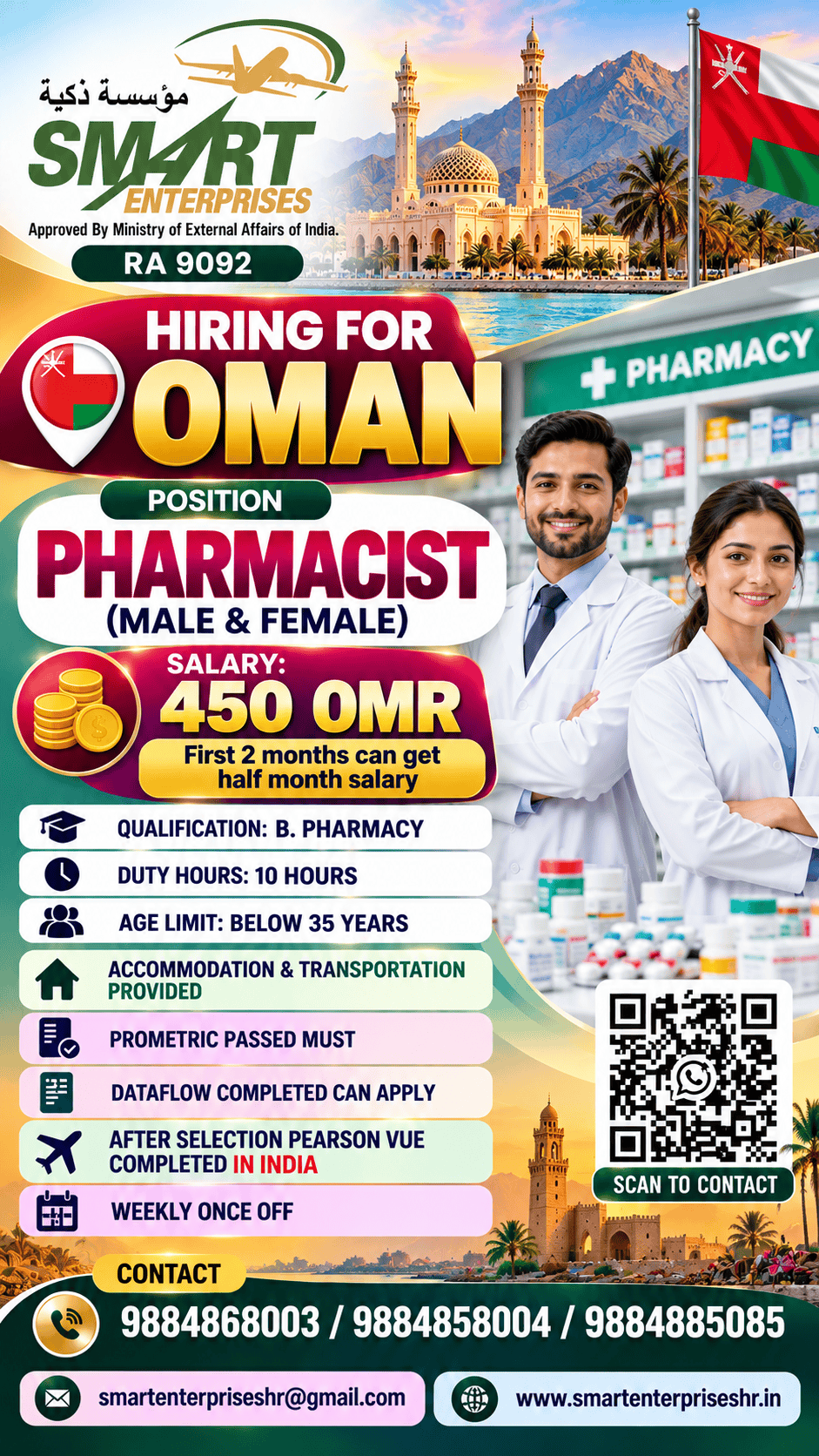 REQUIRES PHARMACIST (MALE AND FEMALE)