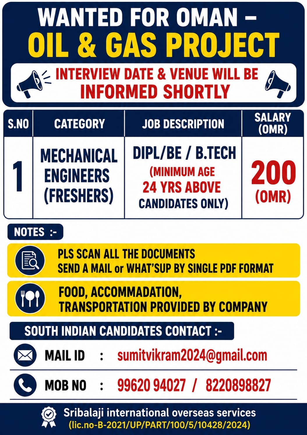 MECHANICAL ENGINEERS — SHRI BALAJI
INTERNATIONAL, UAE, UAE