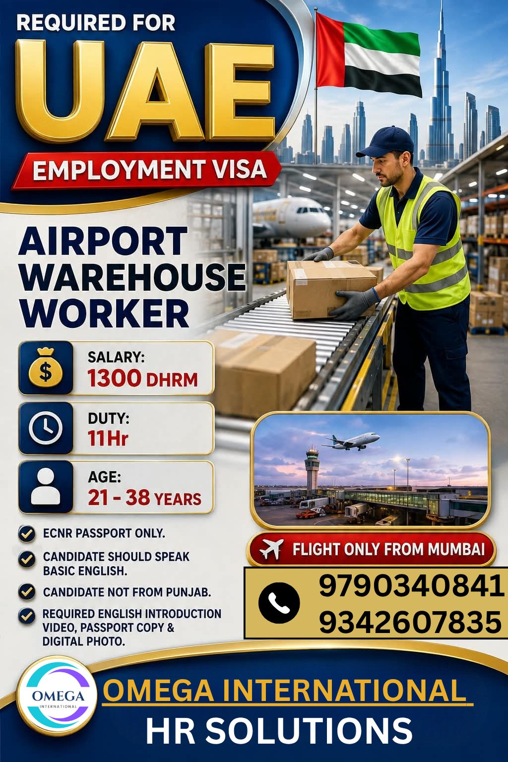 WANTED FOR Airport Warehouse Worker