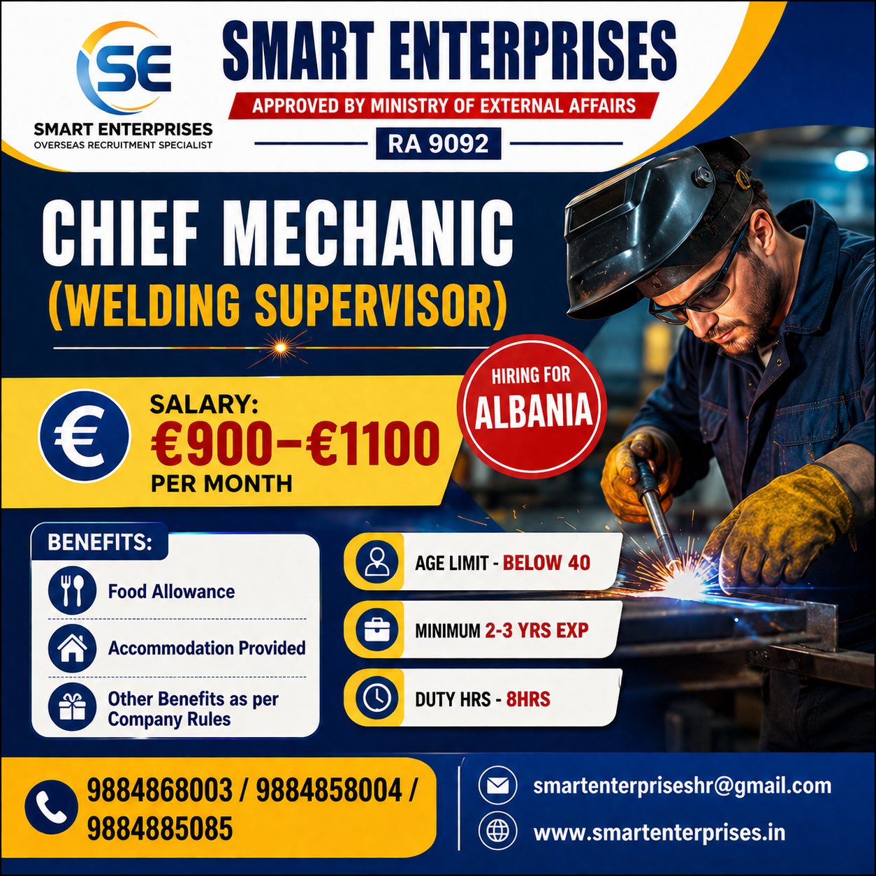 CHIEF MECHANIC (WELDING SUPERVISOR)
