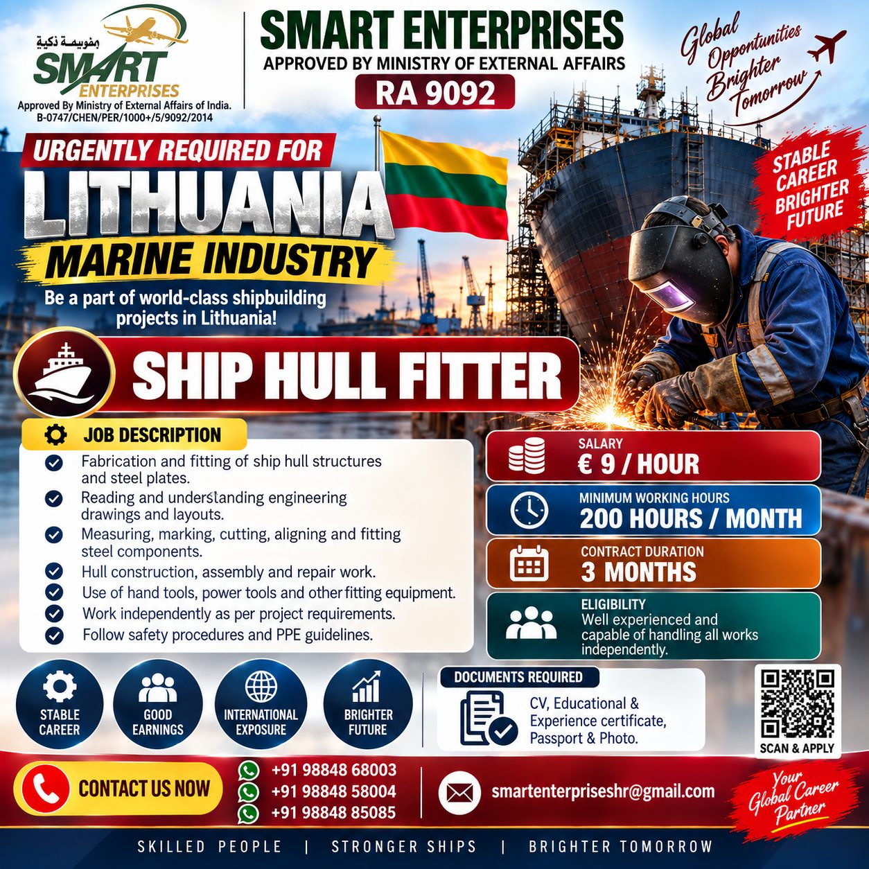SHIP HULL FITTER — smartenterpriseshr@gmail.com, LITHUANIA