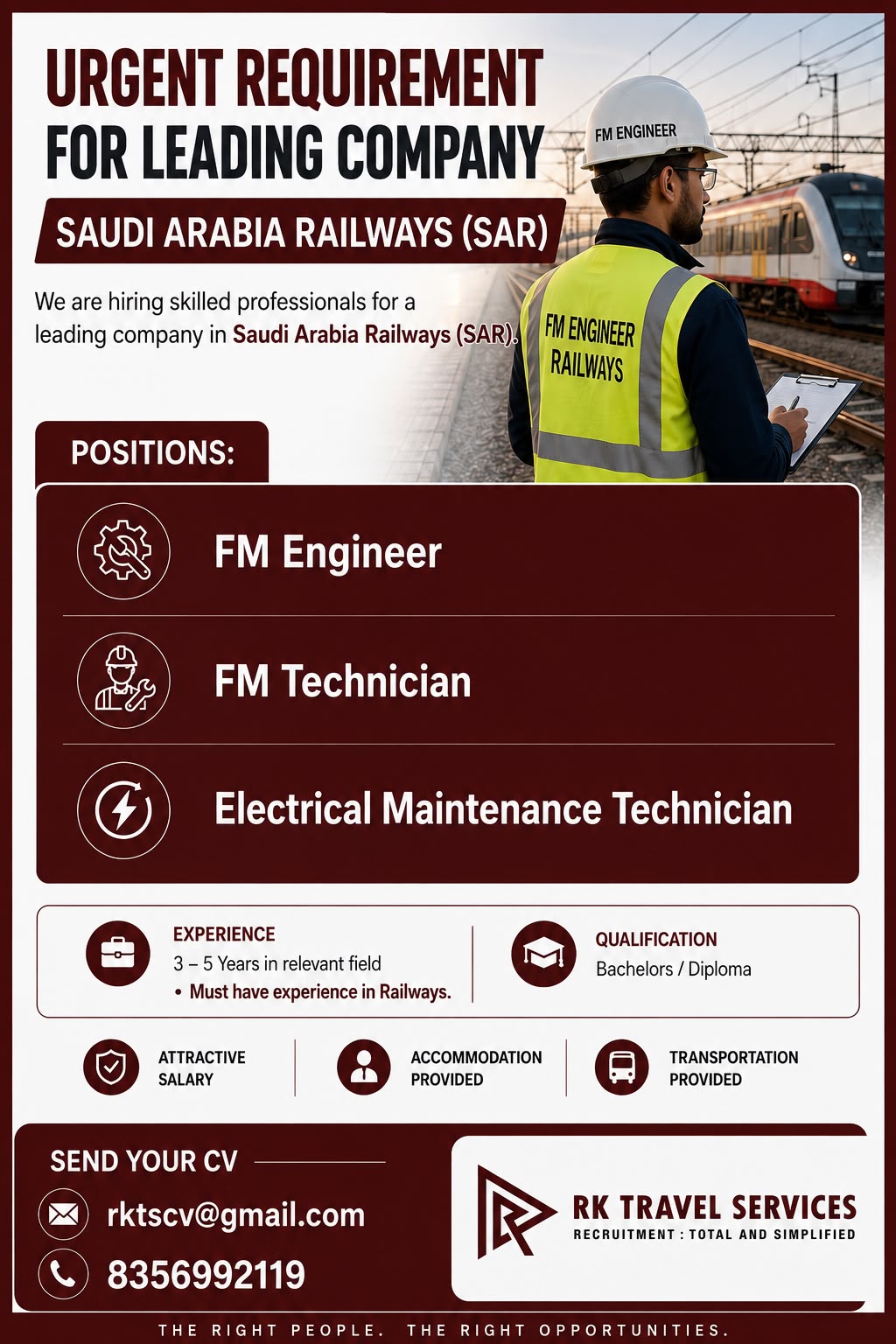 FM Engineer, FM Technician, Electrical Maintenance Technician (SAR)