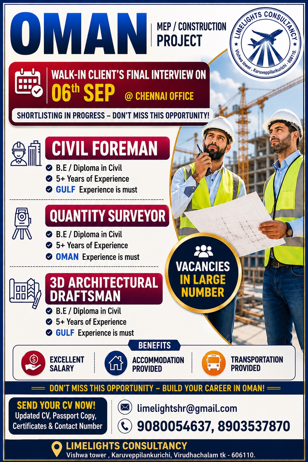 MEP / Construction Project — Limelights consultant, Oman