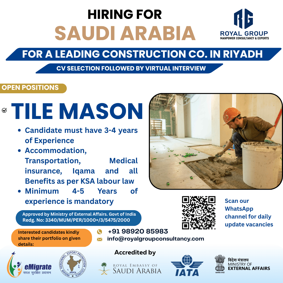Tile Mason — Royal Group, Saudi Arabia