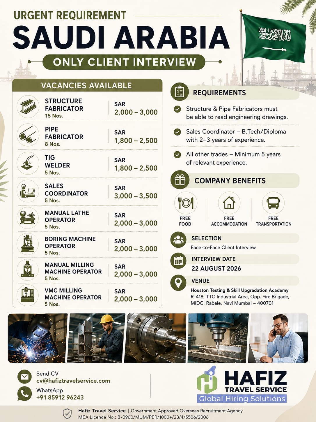 Urgent Requirement - Saudi Arabia